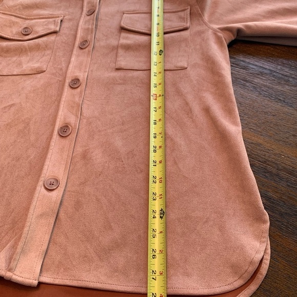 Jones New York Dusky Rose/Pink Lightweight Ultra Suede Shacket Size Medium - Picture 8 of 9